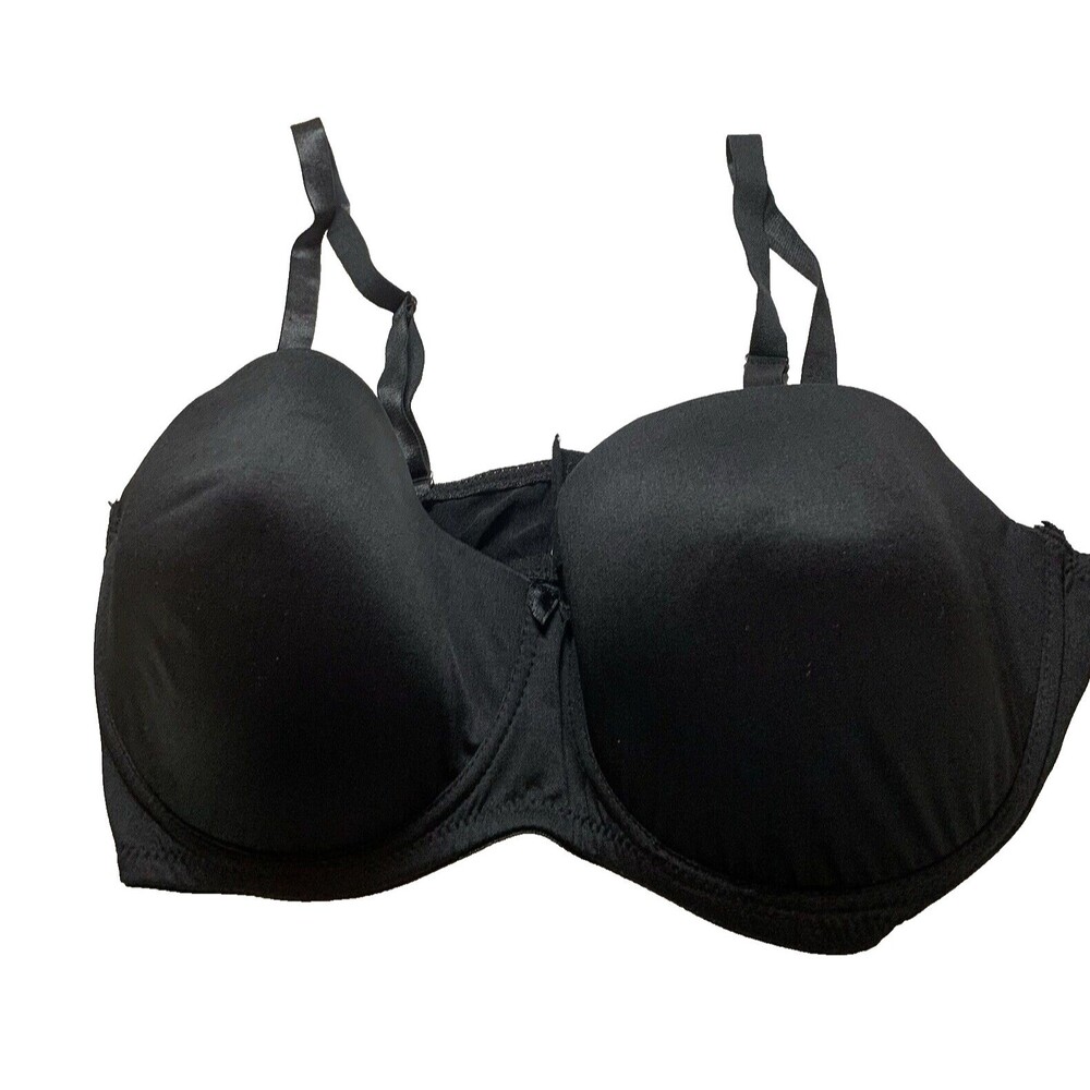Body Embrace Convertible Bra 40D Removable Straps Black Purple Lining PushUp